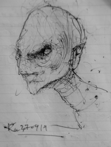 Drawing titled "Der kleine Clown (1)" by Stephan Rodriguez Warnemünde, Original Artwork, Ballpoint pen