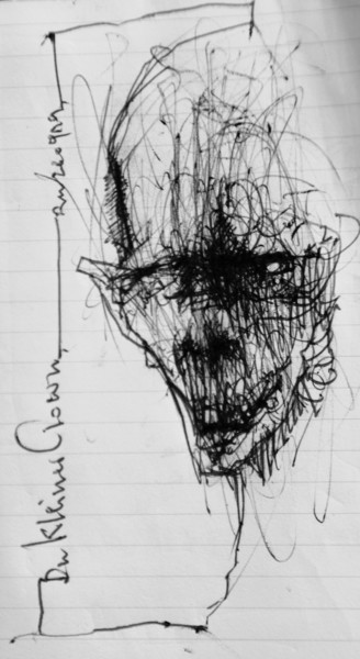 Drawing titled "Der kleine Clown (2)" by Stephan Rodriguez Warnemünde, Original Artwork, Ballpoint pen