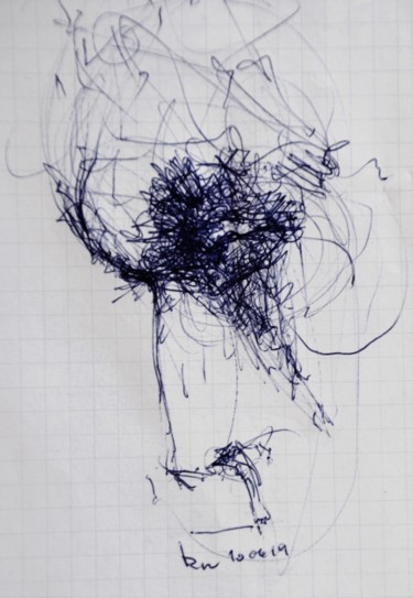 Drawing titled "und schau" by Stephan Rodriguez Warnemünde, Original Artwork, Ballpoint pen