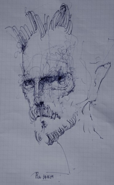 Drawing titled "Verbissener Zahn de…" by Stephan Rodriguez Warnemünde, Original Artwork, Ballpoint pen