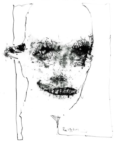 Drawing titled "Das Lächeln am Fuße…" by Stephan Rodriguez Warnemünde, Original Artwork, Ink