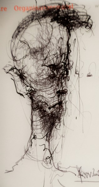 Drawing titled "Poor Richard (10)" by Stephan Rodriguez Warnemünde, Original Artwork, Ballpoint pen