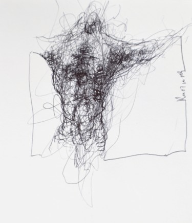 Drawing titled "Ikarus (1)" by Stephan Rodriguez Warnemünde, Original Artwork, Ballpoint pen