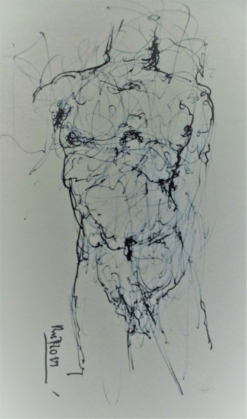 Drawing titled "Ikarus (2)" by Stephan Rodriguez Warnemünde, Original Artwork, Ballpoint pen