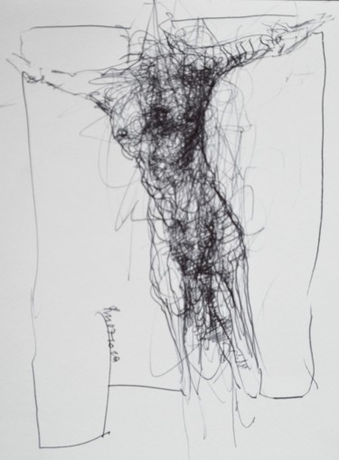 Zeichnungen mit dem Titel "Ikarus (3)" von Stephan Rodriguez Warnemünde, Original-Kunstwerk, Kugelschreiber