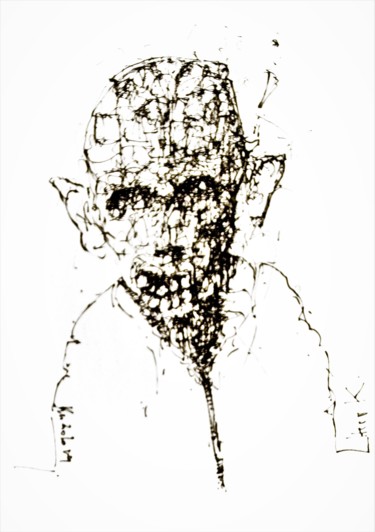 Drawing titled "Ruschkoffs Erwachen…" by Stephan Rodriguez Warnemünde, Original Artwork, Ink