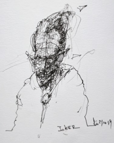 Disegno intitolato "Joker" da Stephan Rodriguez Warnemünde, Opera d'arte originale, Inchiostro