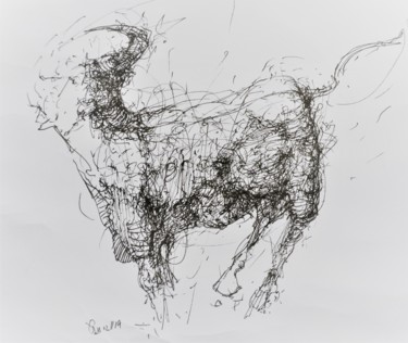 Dibujo titulada "Alles Fleisch ist G…" por Stephan Rodriguez Warnemünde, Obra de arte original, Tinta