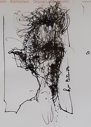 Drawing titled "Horch, was kommt vo…" by Stephan Rodriguez Warnemünde, Original Artwork, Ink