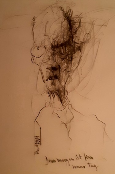 제목이 "Vaddern: Denn morge…"인 그림 Stephan Rodriguez Warnemünde로, 원작, 연필