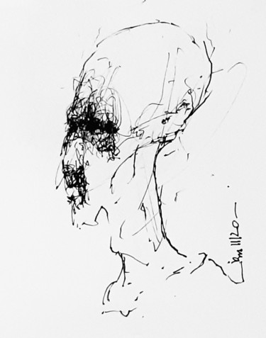 Drawing titled "Hamlet (3)" by Stephan Rodriguez Warnemünde, Original Artwork, Ink