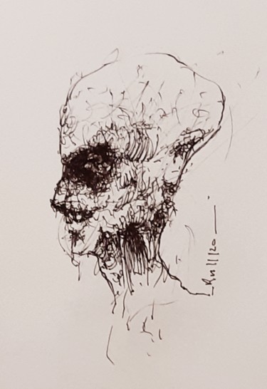 Zeichnungen mit dem Titel "Hamlet (1)" von Stephan Rodriguez Warnemünde, Original-Kunstwerk, Tinte