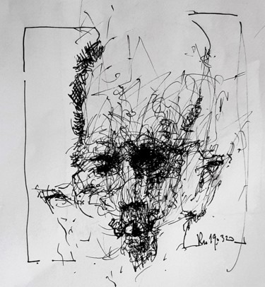 Drawing titled "Thomas Bernhard: An…" by Stephan Rodriguez Warnemünde, Original Artwork, Ink