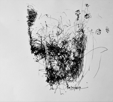 Disegno intitolato "Der Mensch kann nic…" da Stephan Rodriguez Warnemünde, Opera d'arte originale, Inchiostro
