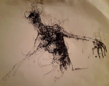 Drawing titled "Noli me tangere!" by Stephan Rodriguez Warnemünde, Original Artwork, Ink