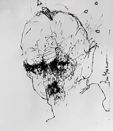 Zeichnungen mit dem Titel "Dein böser Blick" von Stephan Rodriguez Warnemünde, Original-Kunstwerk, Tinte