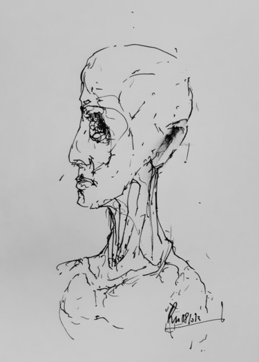 Zeichnungen mit dem Titel "Hiob (37)" von Stephan Rodriguez Warnemünde, Original-Kunstwerk, Tinte