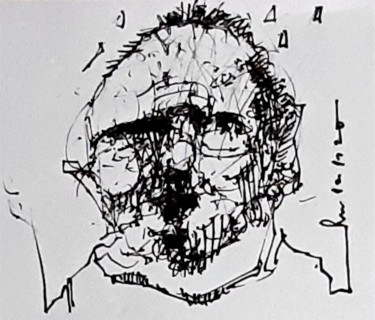 Drawing titled "Hiob (40)" by Stephan Rodriguez Warnemünde, Original Artwork, Ink