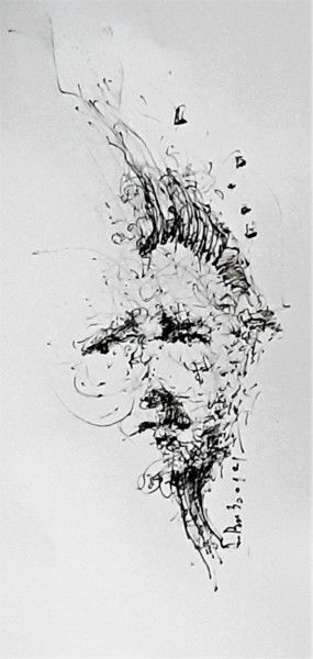 Drawing titled "Hiob (41)" by Stephan Rodriguez Warnemünde, Original Artwork, Ink