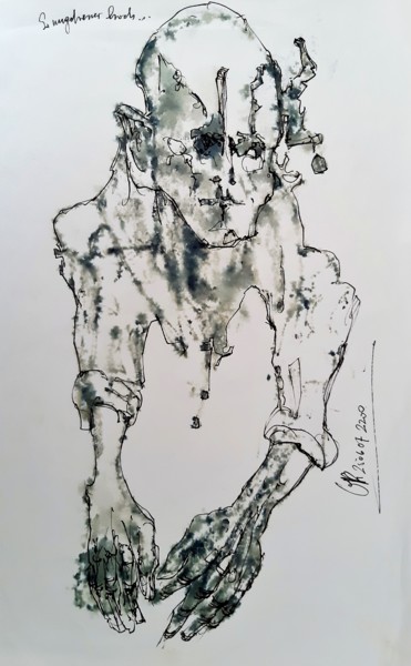 Drawing titled "Weißte noch?" by Stephan Rodriguez Warnemünde, Original Artwork, Ink