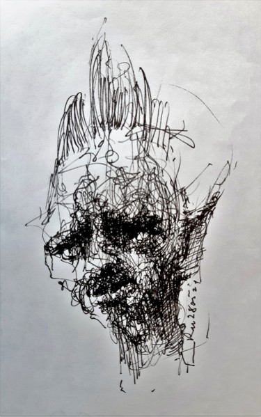 Drawing titled "Scardanelli (2)" by Stephan Rodriguez Warnemünde, Original Artwork, Ink