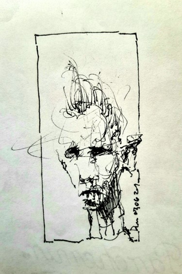 Drawing titled "Was immer" by Stephan Rodriguez Warnemünde, Original Artwork, Ink