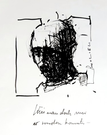 Drawing titled "Hiob (42)" by Stephan Rodriguez Warnemünde, Original Artwork, Ink
