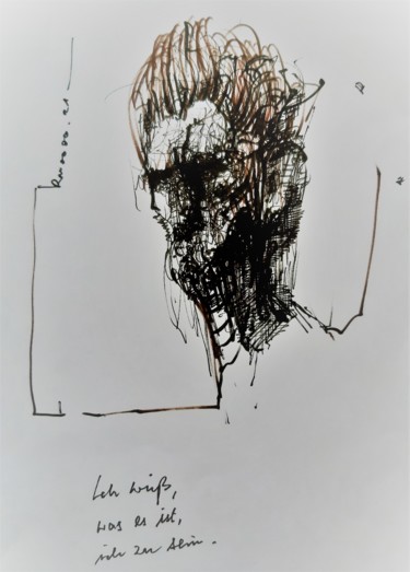 Drawing titled "Hiob (44)" by Stephan Rodriguez Warnemünde, Original Artwork, Ink