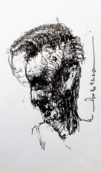 Drawing titled "Poor Richard (13)" by Stephan Rodriguez Warnemünde, Original Artwork, Ink