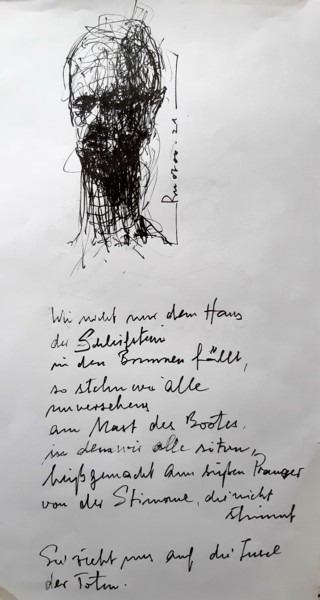 Tekening getiteld "Wie nicht nur dem H…" door Stephan Rodriguez Warnemünde, Origineel Kunstwerk, Inkt