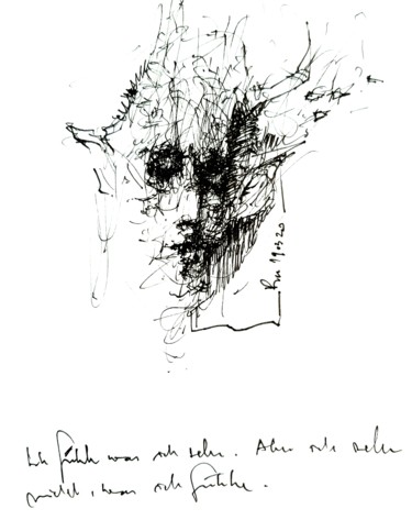 Dessin intitulée "Ich fühle, was ich…" par Stephan Rodriguez Warnemünde, Œuvre d'art originale, Encre