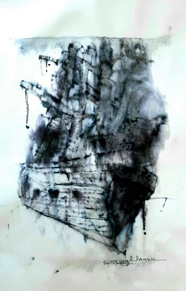 Disegno intitolato "Das Totenschiff (8)" da Stephan Rodriguez Warnemünde, Opera d'arte originale, pigmenti