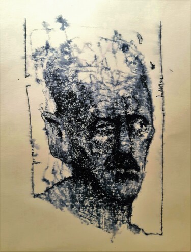 Drawing titled "Hiob (51)" by Stephan Rodriguez Warnemünde, Original Artwork, Pigments