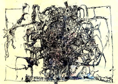 Σχέδιο με τίτλο "Gewächse (2)" από Stephan Rodriguez Warnemünde, Αυθεντικά έργα τέχνης, Μελάνι