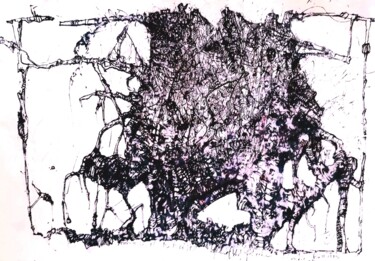 Disegno intitolato "Gewächse (3)" da Stephan Rodriguez Warnemünde, Opera d'arte originale, Inchiostro