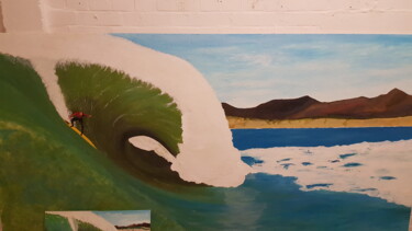 Pittura intitolato "Green monster 2" da Warren Griessel, Opera d'arte originale, Olio