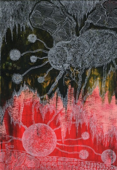 "Wirus" başlıklı Resim Waldemar Wojtowicz tarafından, Orijinal sanat, Işaretleyici