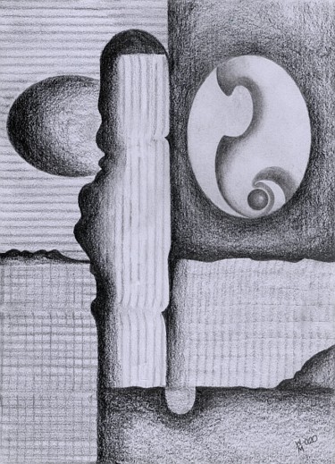 Drawing titled "Geometry" by Waldemar Wojtowicz, Original Artwork, Pencil