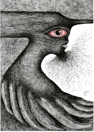 "Lot nad kukułczym gniazdem" Gravures & estampes intitulée ""Lot nad kukułczym…" par Waldemar Wojtowicz, Œuvre d'art originale, Marqueur