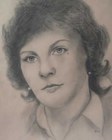 Drawing titled "Portret" by Waldemar Wojtowicz, Original Artwork, Pencil
