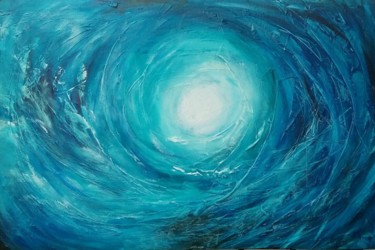 Painting titled "Oceanic Vortex" by Wasantha Ranjan, Original Artwork, Acrylic Mounted on Wood Stretcher frame