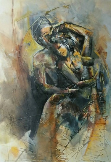 Painting titled "To You I Belong" by Wasantha Ranjan, Original Artwork, Acrylic Mounted on Wood Stretcher frame