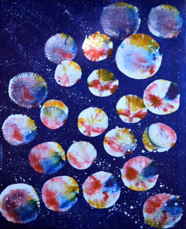 Painting titled "Dream Bubbles" by Wasantha Ranjan, Original Artwork, Acrylic Mounted on Wood Stretcher frame