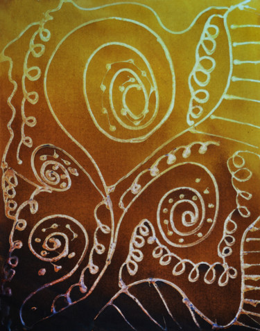Картина под названием "Oriental Spirals" - Wasantha Ranjan, Подлинное произведение искусства, Акрил Установлен на Деревянная…