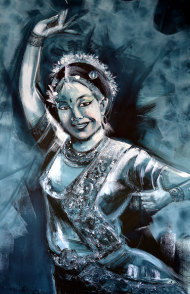 Pintura titulada "Dancing Queen" por Wasantha Ranjan, Obra de arte original, Acrílico Montado en Bastidor de camilla de made…