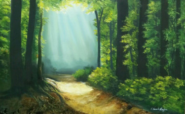 Painting titled "Secret Gateway" by Wasantha Ranjan, Original Artwork, Acrylic Mounted on Wood Stretcher frame