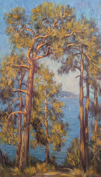 Картина под названием "Pines" - Vasiliy Nesterov, Подлинное произведение искусства, Масло