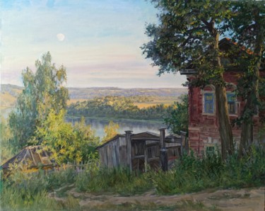 Картина под названием "Distant close" - Vasiliy Nesterov, Подлинное произведение искусства, Масло Установлен на Деревянная р…