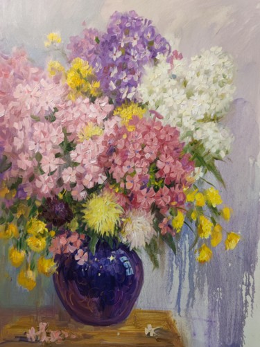 Autumn flowers. Peinture intitulée "Autumn flowers." par Vasiliy Nesterov, Œuvre d'art originale, Huile