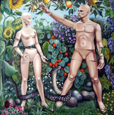 Peinture intitulée "Gottes Spielzeug" par Wassa Rosin-Bergmann, Œuvre d'art originale, Huile